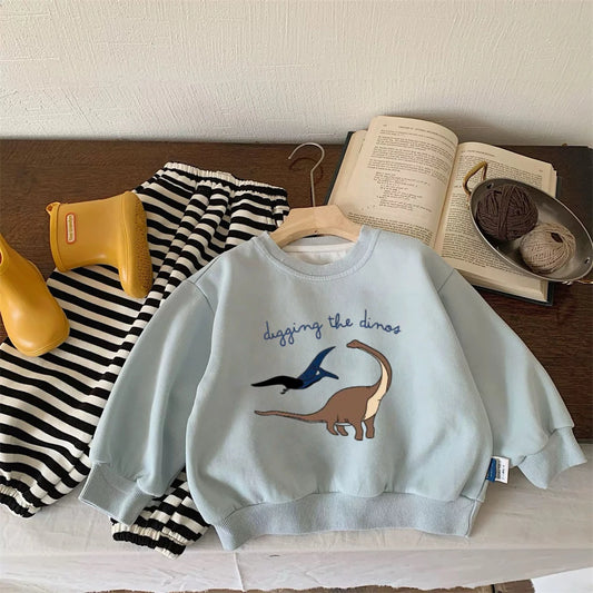 Fashion Sweatshirts New Kids Long-sleeved Tops Casual Loose Crewneck Pullovers For Boys Girls Cute Printed Hoodie Autumn Wear