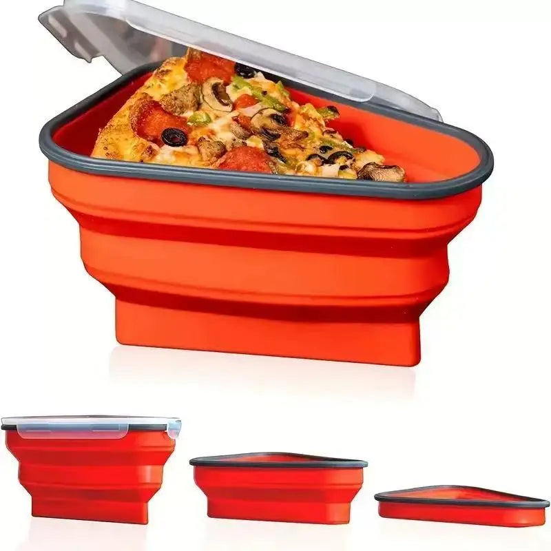 1 piece of space-saving silicone pizza storage container, reusable, foldable design, a durable kitchen essential.