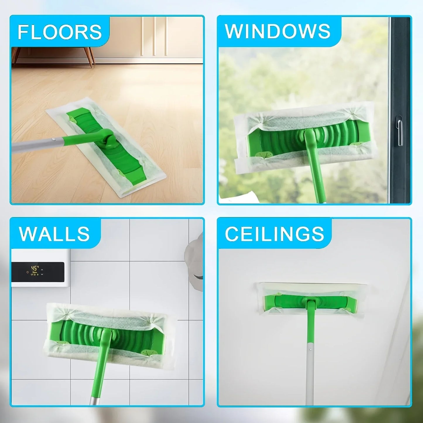 100 Pcs Of Dust Removal Paper Disposable Household Dust Removal Cloth Electrostatic Mop Pad Floor Tile Floor Cleaning Supplies