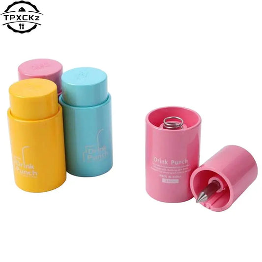 Bottle Opener Tools Drink Punch Mini Water Drill Bottle Opener Bottle Cover Hole Punch Opener For Straw For Party Random Color