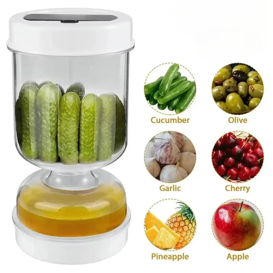 Pickle Jar Pickle Container Pickle and Olive Hourglass Jar Juice Separator Jar with Airtight Lid for Jalapeno Gherkin BPA Free