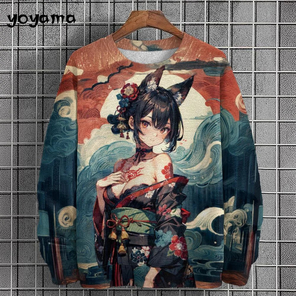 Anime Girl Men's Sweatshirt Autumn Fashion Men Clothing Top Casual Sweatshirts for Men Long Sleeve New in Hoodies Sweatshirts