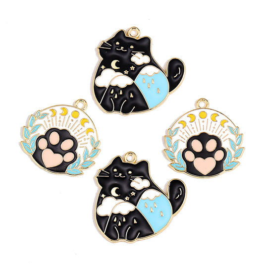 Lovers Cute Cat Cat's Paw Necklace Animal Pendant Charm for Bracelet Necklace Keychain Pendant DIY Jewelry Making Supplies Gift