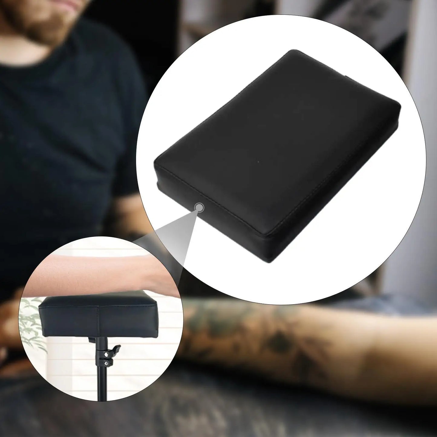 Arm Rest for Tattooing Tray Heavy Duty,Portable Stable Leather Accessory Professional Black for Household Studio Beauty Salon