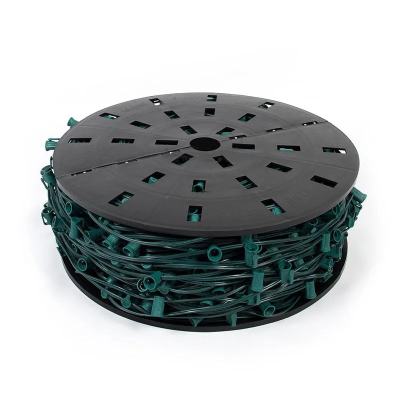 UL Commercial C9 Christmas LED Lights 1000ft 12" Spacing Lights C9 Light Spool SPT-1 C9 Socket C9 Light Strand