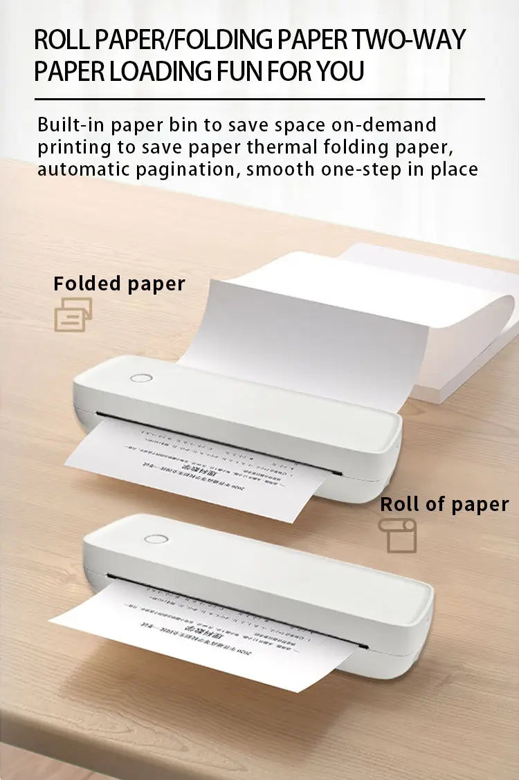 Uyin A80 High Quality A4 Portable Thermal Printer SupportUS Letter USB and BT With Android App Printing Documents Photo Email