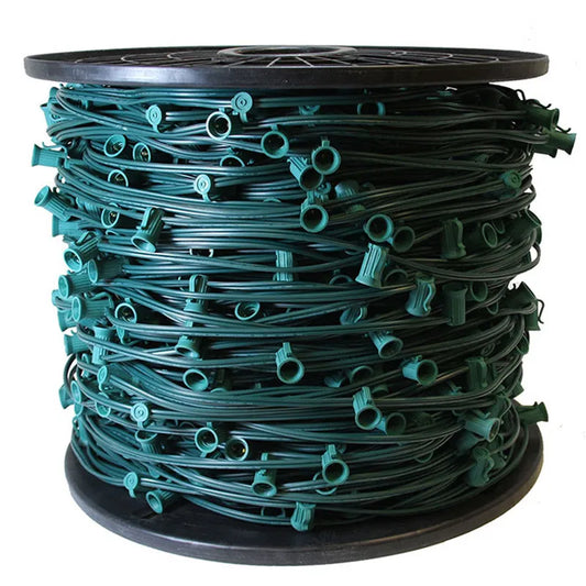 UL Commercial C9 Christmas LED Lights 1000ft 12" Spacing Lights C9 Light Spool SPT-1 C9 Socket C9 Light Strand