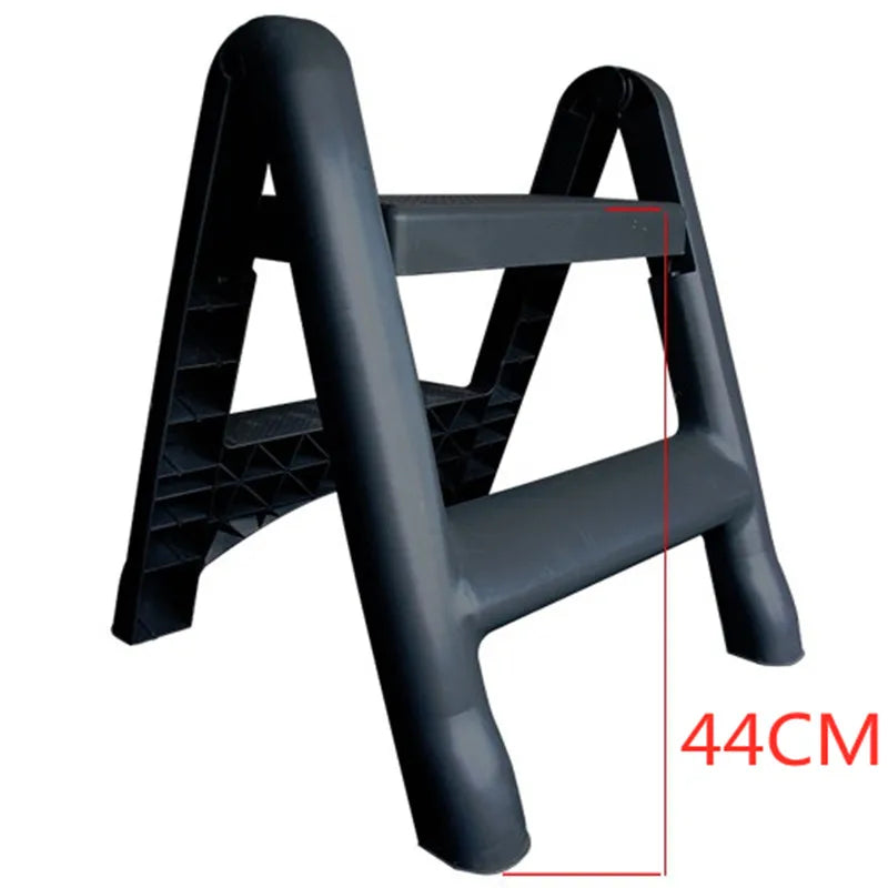 Plastic Folding Ladder,2 Step,Easy to Store for Household,Kitchen Bedroom Use,Shopping Mall,Stairs,Attic,Sturdy 200KG