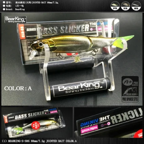 Bearking Brand 1PC AS-S85 Hard Fishing Lures Minnow  9cm 7.2g Artificial Baits Deep Diving Wobblers Fishing Tackles