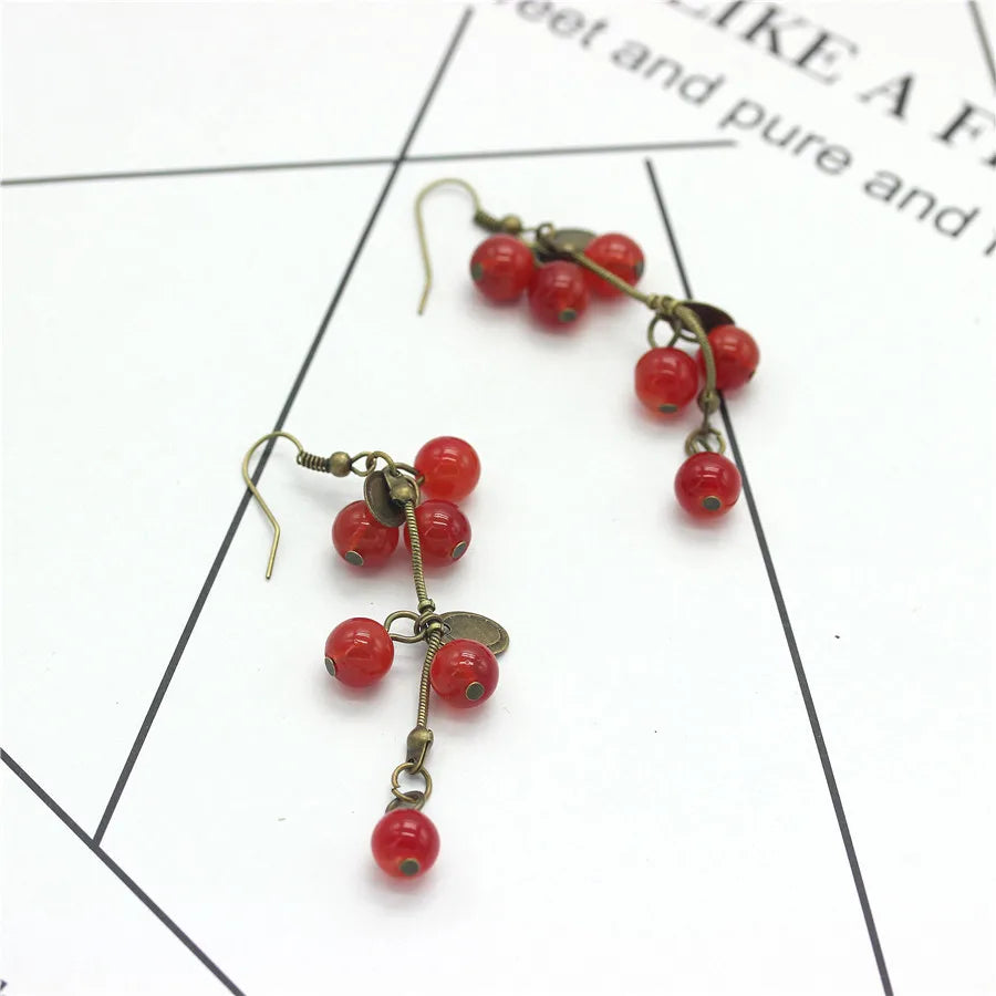 Trending Jewelry Fashion Jewelry For Women Korean Pop Red Cherry Cute Drop  Earring