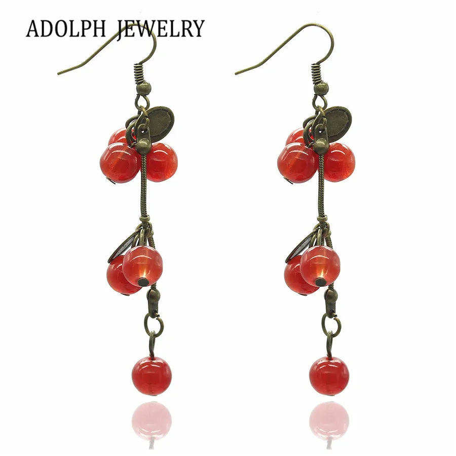 Trending Jewelry Fashion Jewelry For Women Korean Pop Red Cherry Cute Drop  Earring