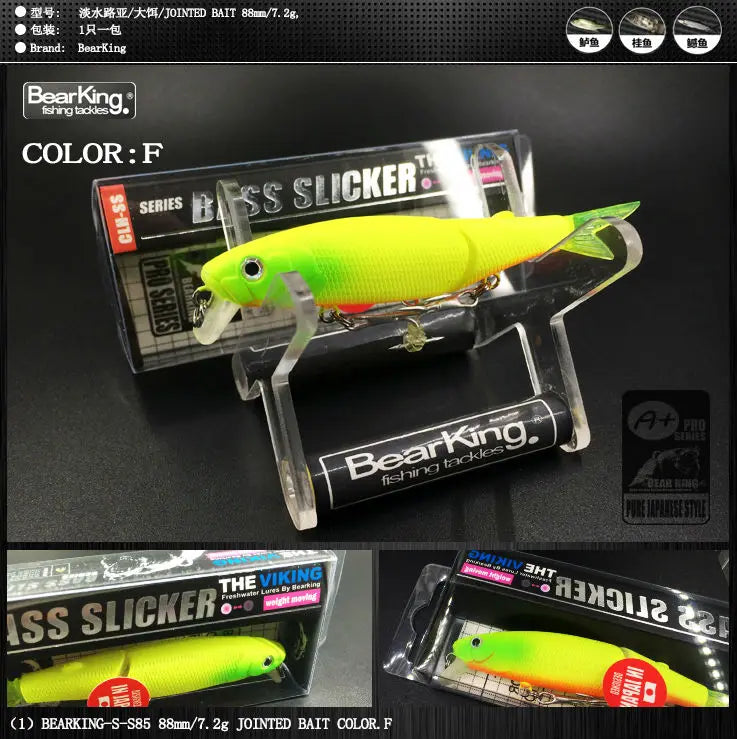 Bearking Brand 1PC AS-S85 Hard Fishing Lures Minnow  9cm 7.2g Artificial Baits Deep Diving Wobblers Fishing Tackles