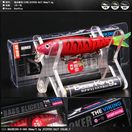 Bearking Brand 1PC AS-S85 Hard Fishing Lures Minnow  9cm 7.2g Artificial Baits Deep Diving Wobblers Fishing Tackles