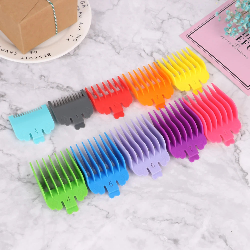 10pcs Hair Limit Comb Set Hair Clipper Guide Combs 1.5/3/4.5/6/10/13/16/19/22/25mm Cutting Guides for Whal Clippers Barber