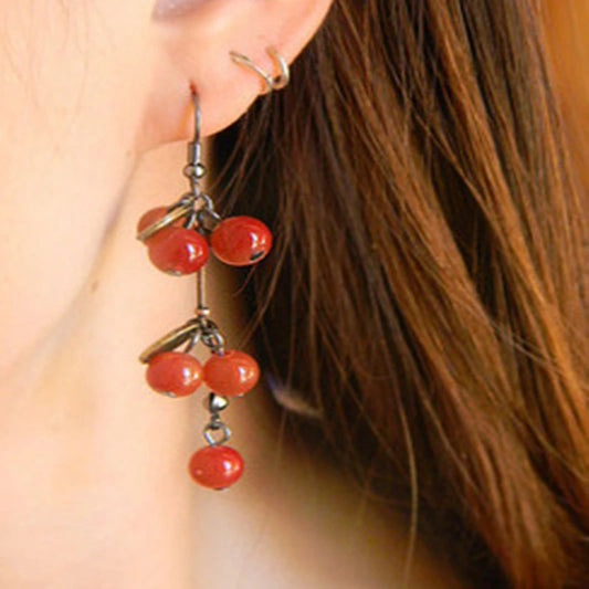 Trending Jewelry Fashion Jewelry For Women Korean Pop Red Cherry Cute Drop  Earring
