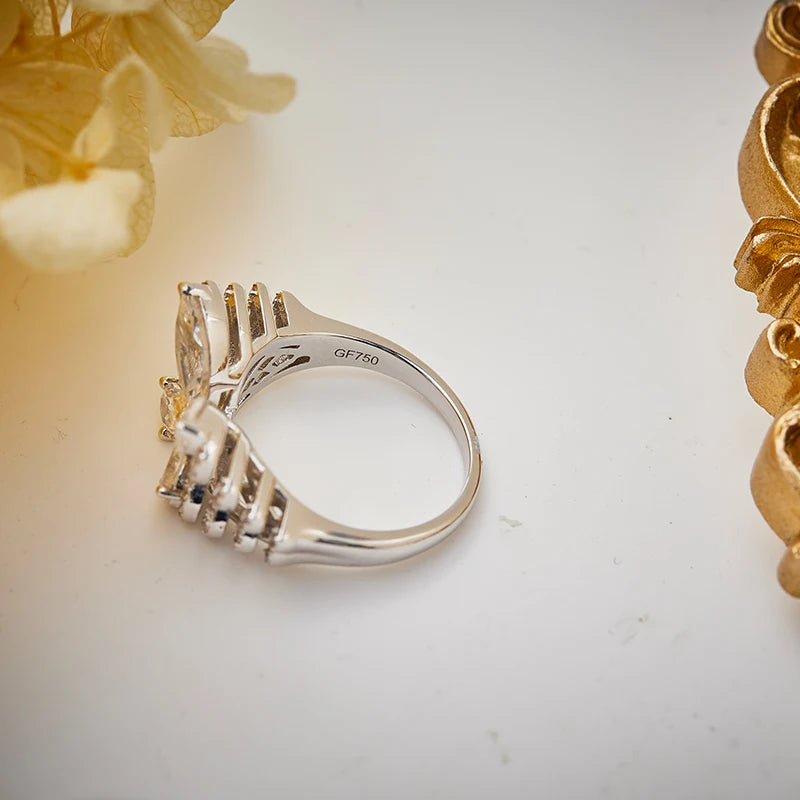 Personalized Multi-Layered Butterfly Animal High Carbon Zircon Jewelry Set Couples Valentine's Day Wedding Fashion Rings