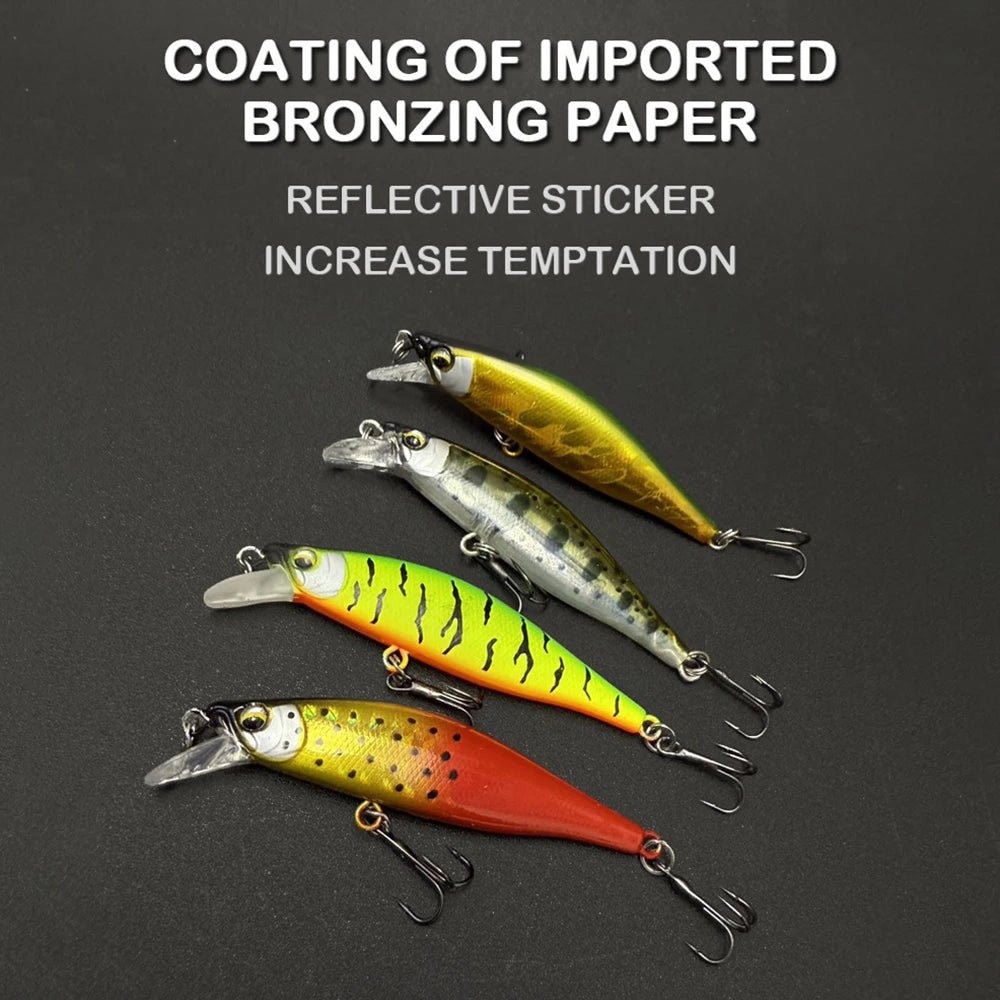 6.3cm 7.7g Fishing Lures Sinking Minnow Wobbler Long Casting Artificial Hard Bait Jerkbait Fishing Accessories Trout Bass MN712