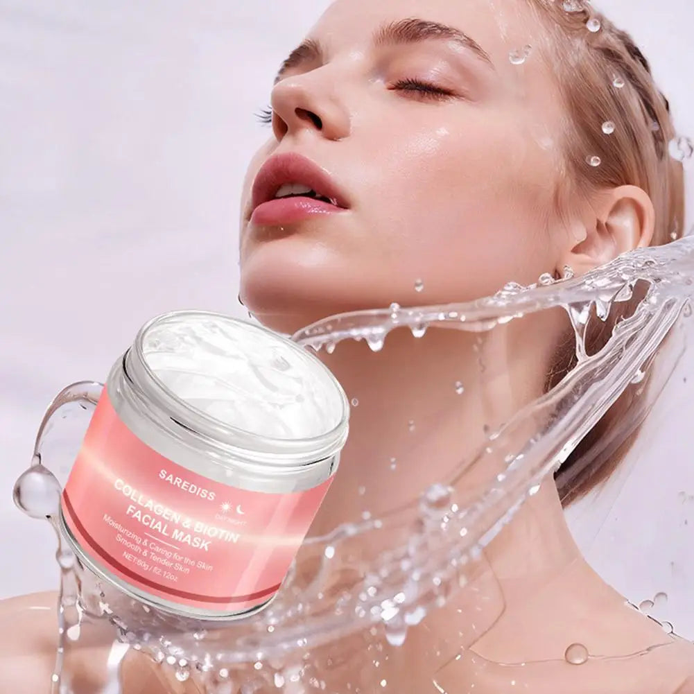 1/2PCS Collagen Night Wrapping Mask Peel-Off Overnight Collagen Face Mask Deeply Hydrate & Firming & Glowing Skin,Reduce Sagging
