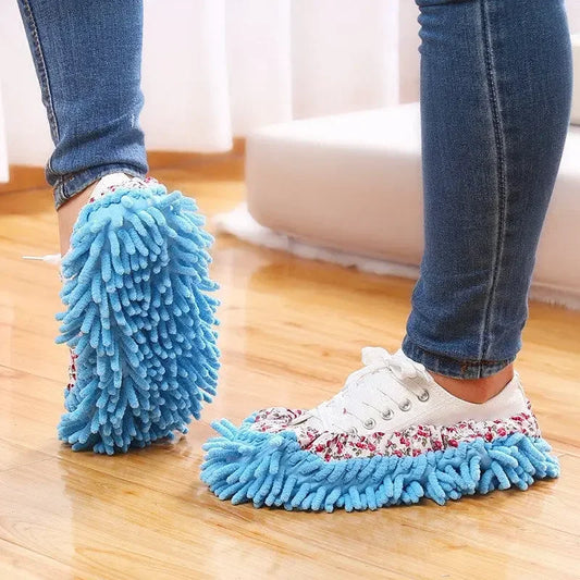 Microfiber Dust Cloth Floor Cleaning Bathroom Household Floor Cleaning Mop Cleaner Slippers Lazy Shoe Cover 2pcs Mopping Shoes