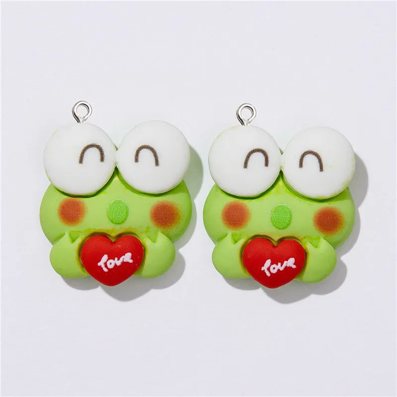 10Pcs Cartoon Dog Cat Animal Charm Pendants Earring Necklace Jewelry Accessories Car Keychain Friend Gift DIY Handmade Ornaments