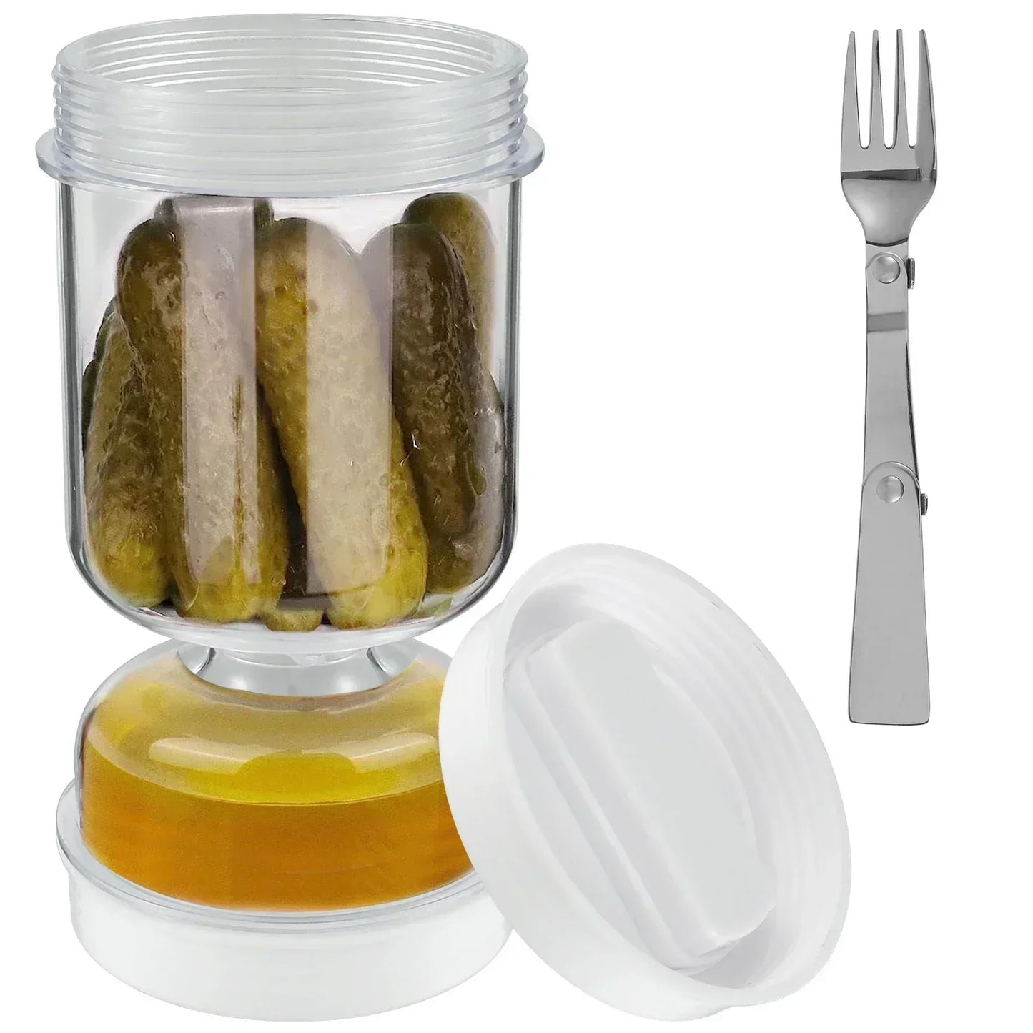 Pickle Jar Pickle Container Pickle and Olive Hourglass Jar Juice Separator Jar with Airtight Lid for Jalapeno Gherkin BPA Free