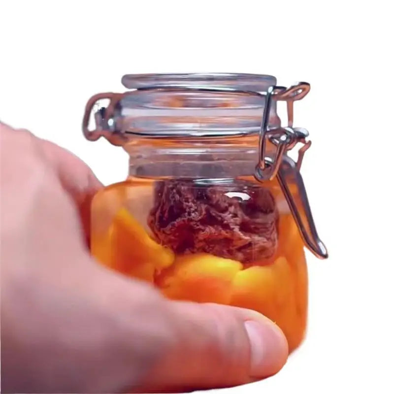 50/100ml Glass Bottle Sealed Jar For Kitchen Food Pickle Fruit Canned Transparent Big Mouth Jam Bottle Storage Jar Household
