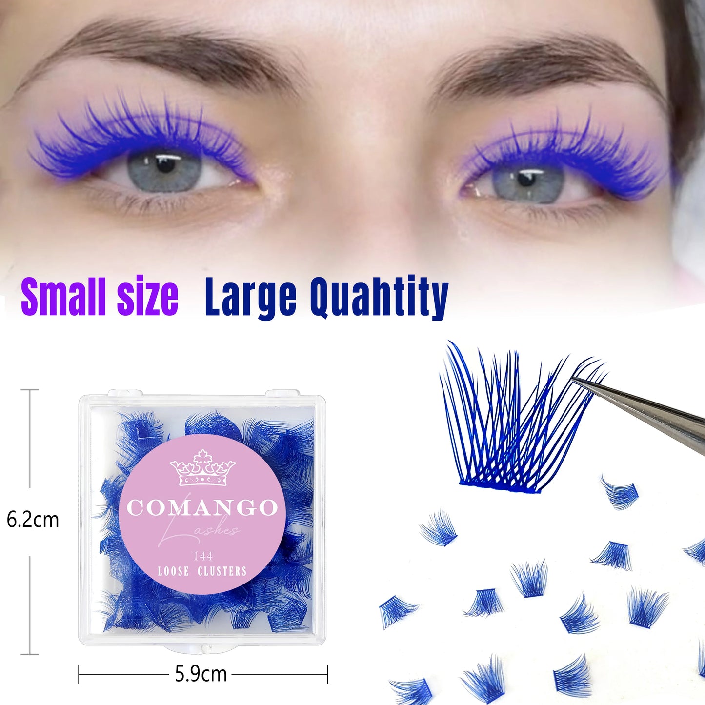 144pcs Colored Loose Lash Segmented Cluster Individual Russian Wispy C/D Curl Cluster Lashes Extension DIY At Home