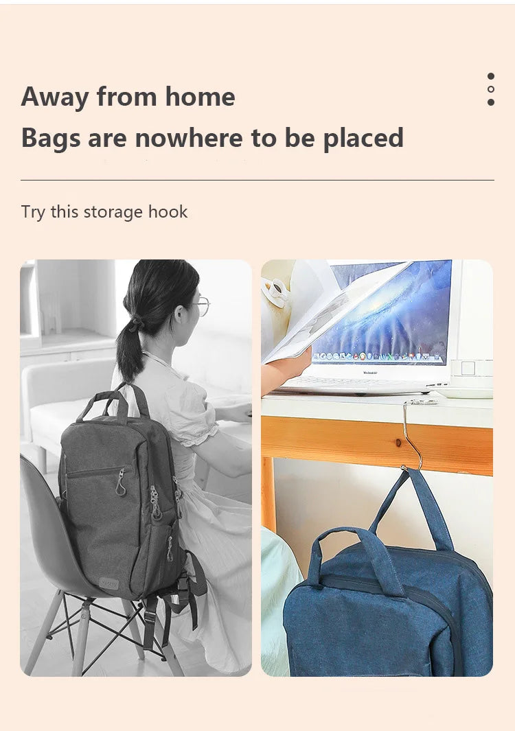1PCS Portable Folding Bag Hook Hanger Purse Handbag Holders Foldable Table Hook Women Handbag Organizer Office Desk Side hook
