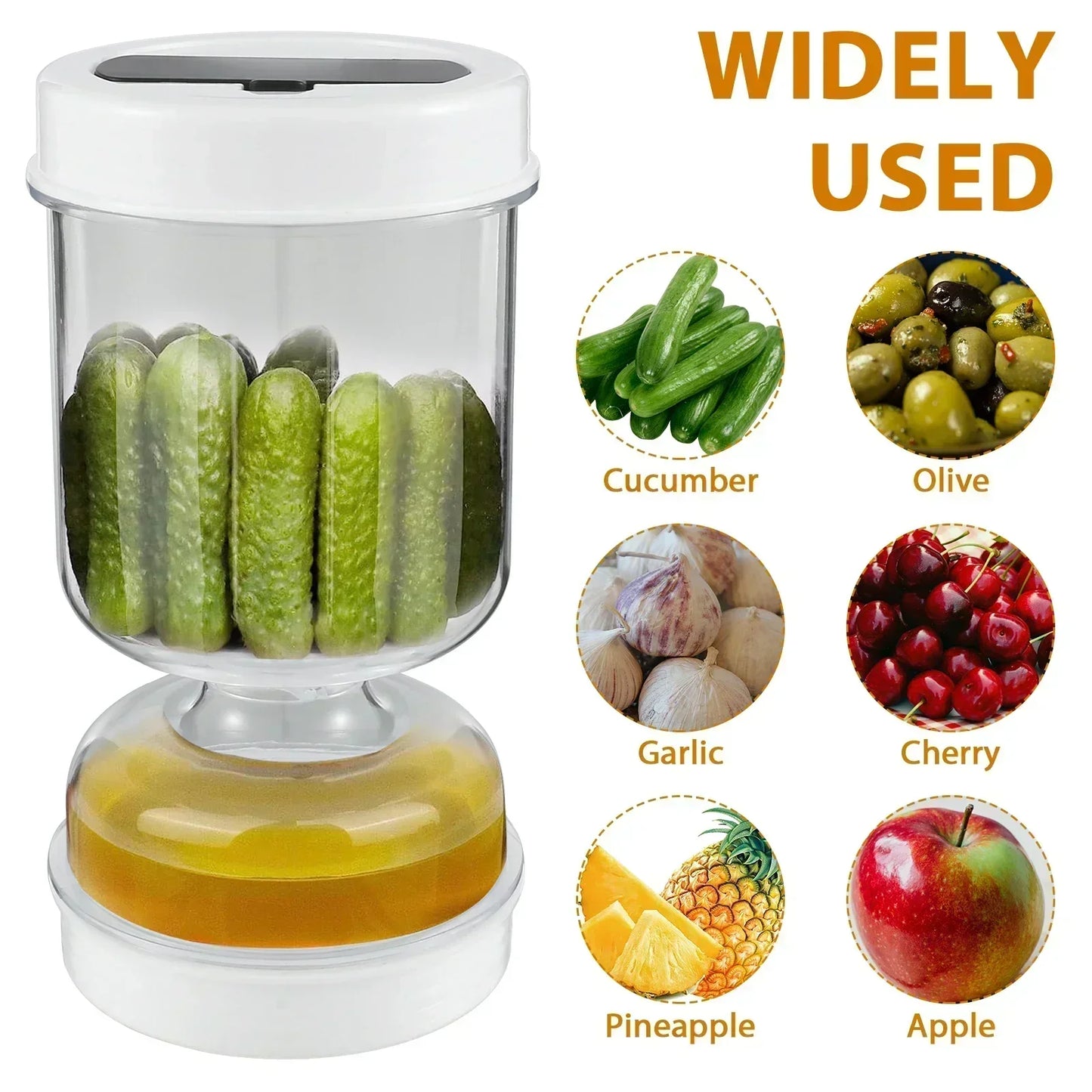 Pickle Jar Pickle Container Pickle and Olive Hourglass Jar Juice Separator Jar with Airtight Lid for Jalapeno Gherkin BPA Free