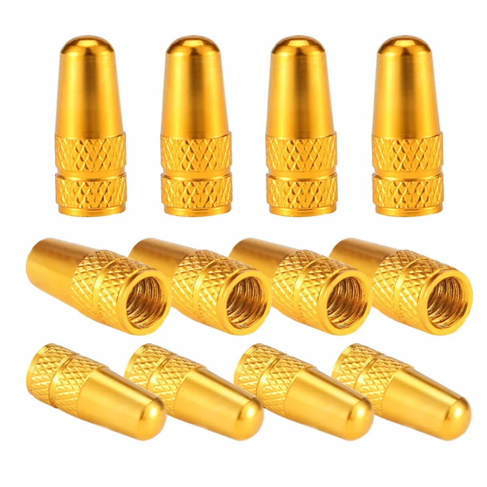 4Pcs Aluminum Alloy Presta Valve Caps for Road MTB Track Racing Bike Tires - French Valve Wheel Tube Tire Wheel Covers