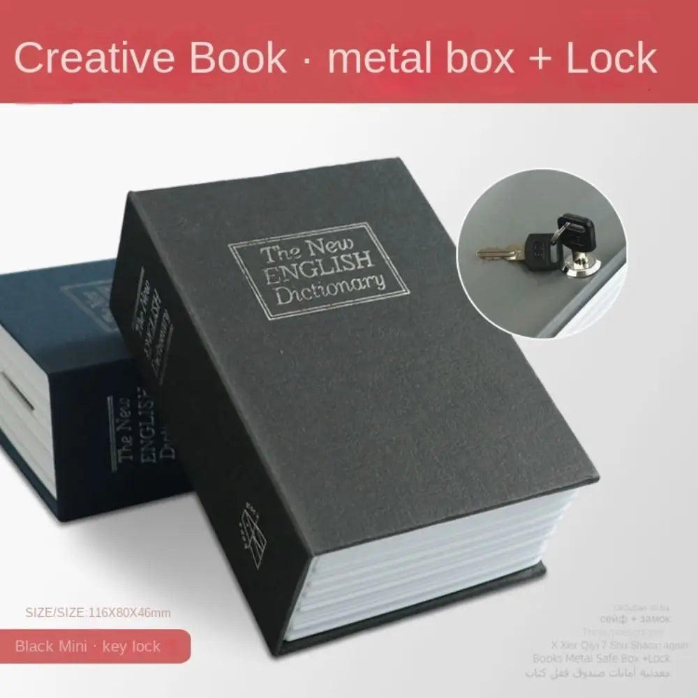 Bank Savings Bank Secret Stash Booksafe Key Box With Lock Dictionary Hollow Book Safe Diversion Metal Box Simulated Book Safe