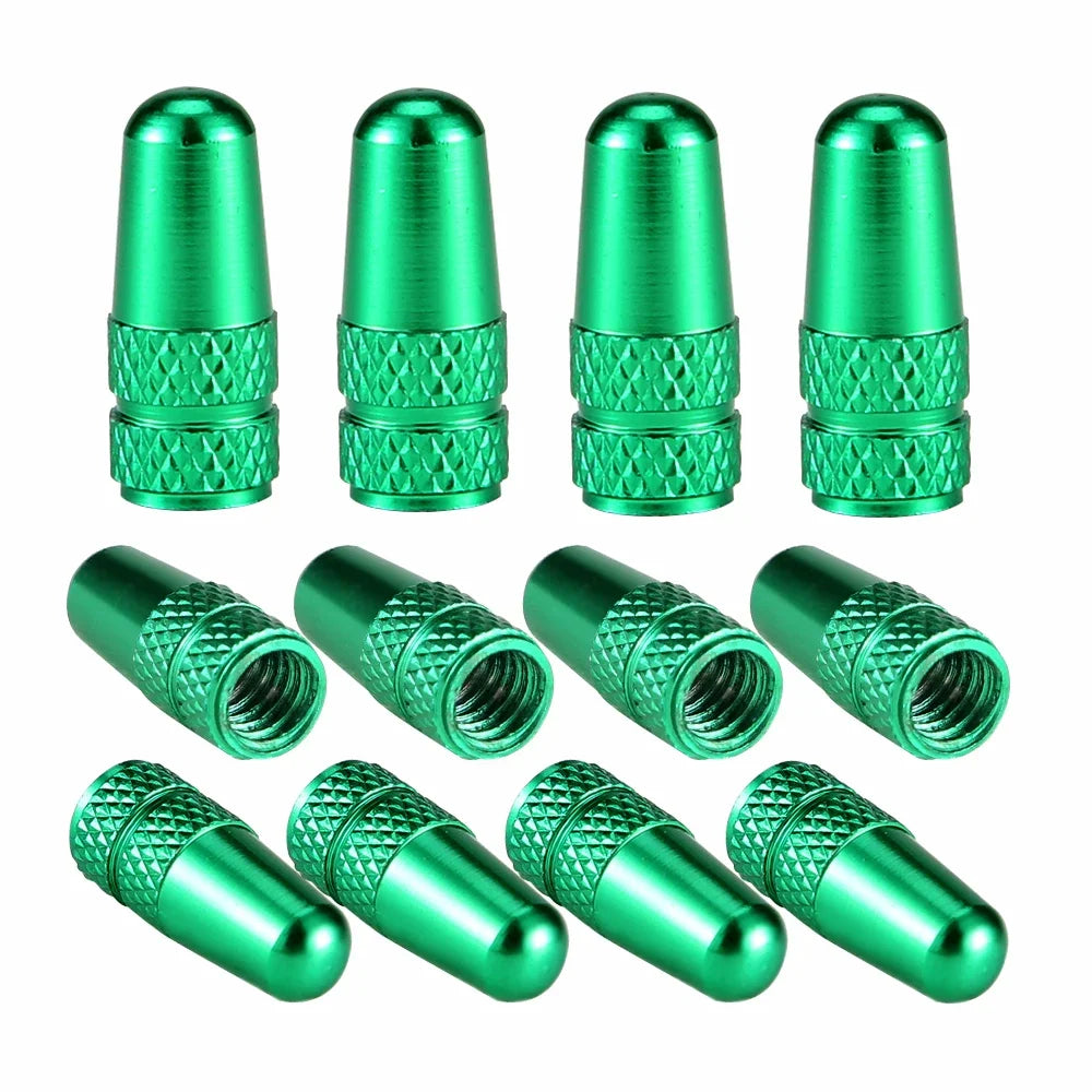 4Pcs Aluminum Alloy Presta Valve Caps for Road MTB Track Racing Bike Tires - French Valve Wheel Tube Tire Wheel Covers