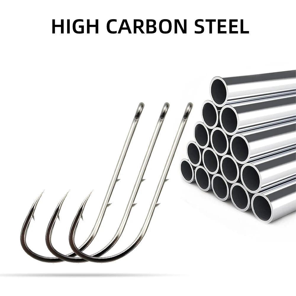 400pcs boxed long handle hook double back thorn hook Dezhou fishing group soft bait soft worm hook high carbon steel