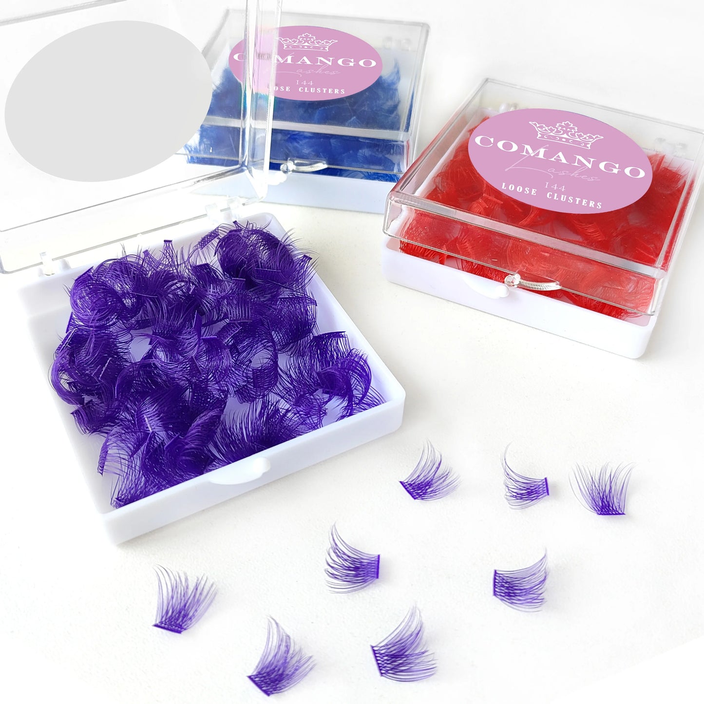 144pcs Colored Loose Lash Segmented Cluster Individual Russian Wispy C/D Curl Cluster Lashes Extension DIY At Home