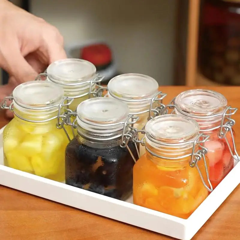 50/100ml Glass Bottle Sealed Jar For Kitchen Food Pickle Fruit Canned Transparent Big Mouth Jam Bottle Storage Jar Household