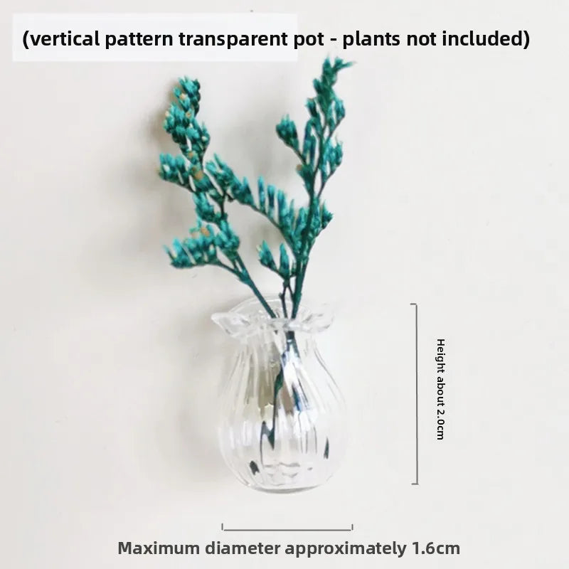 Creative Mini Magnetic Ceramic Flower Vase – DIY Porcelain Insert for Fridge Sticker, Fingertip Decoration &Thoughtful Gift Idea