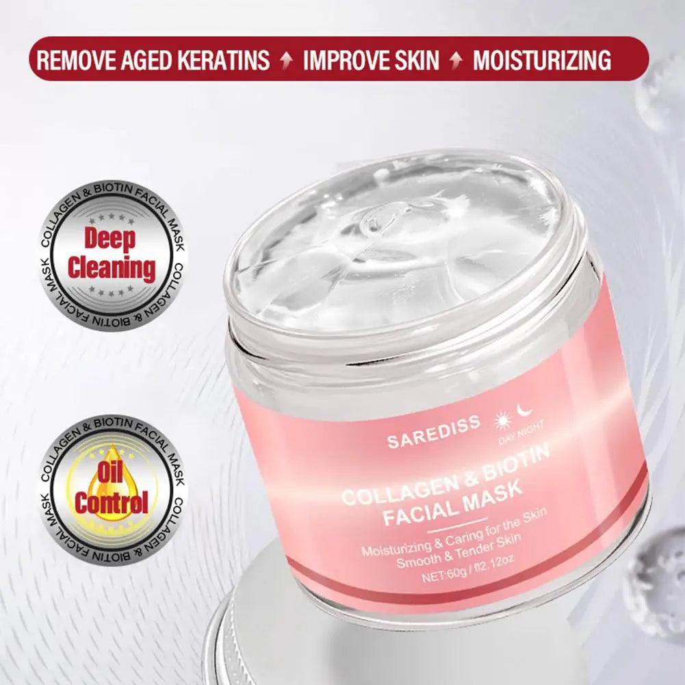 1/2PCS Collagen Night Wrapping Mask Peel-Off Overnight Collagen Face Mask Deeply Hydrate & Firming & Glowing Skin,Reduce Sagging