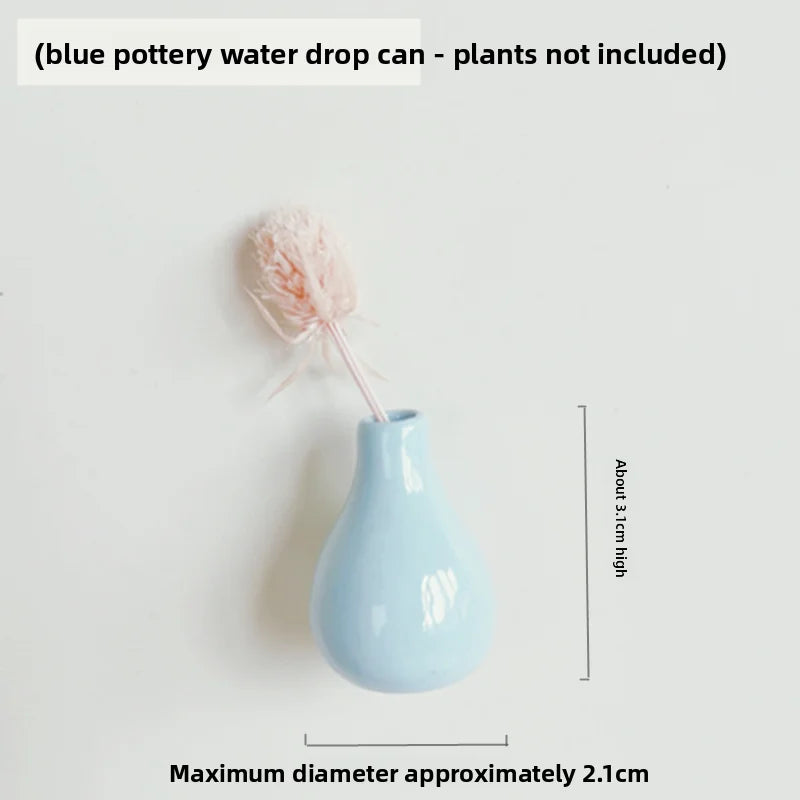 Creative Mini Magnetic Ceramic Flower Vase – DIY Porcelain Insert for Fridge Sticker, Fingertip Decoration &Thoughtful Gift Idea