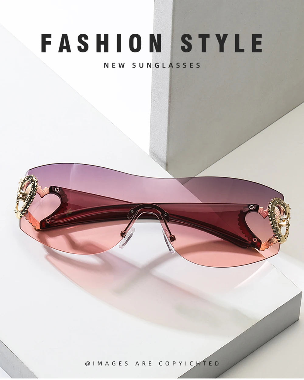 2025 Luxury Trending Pink Women's Sunglasses Vintage Designer Shade Fashion Goggles