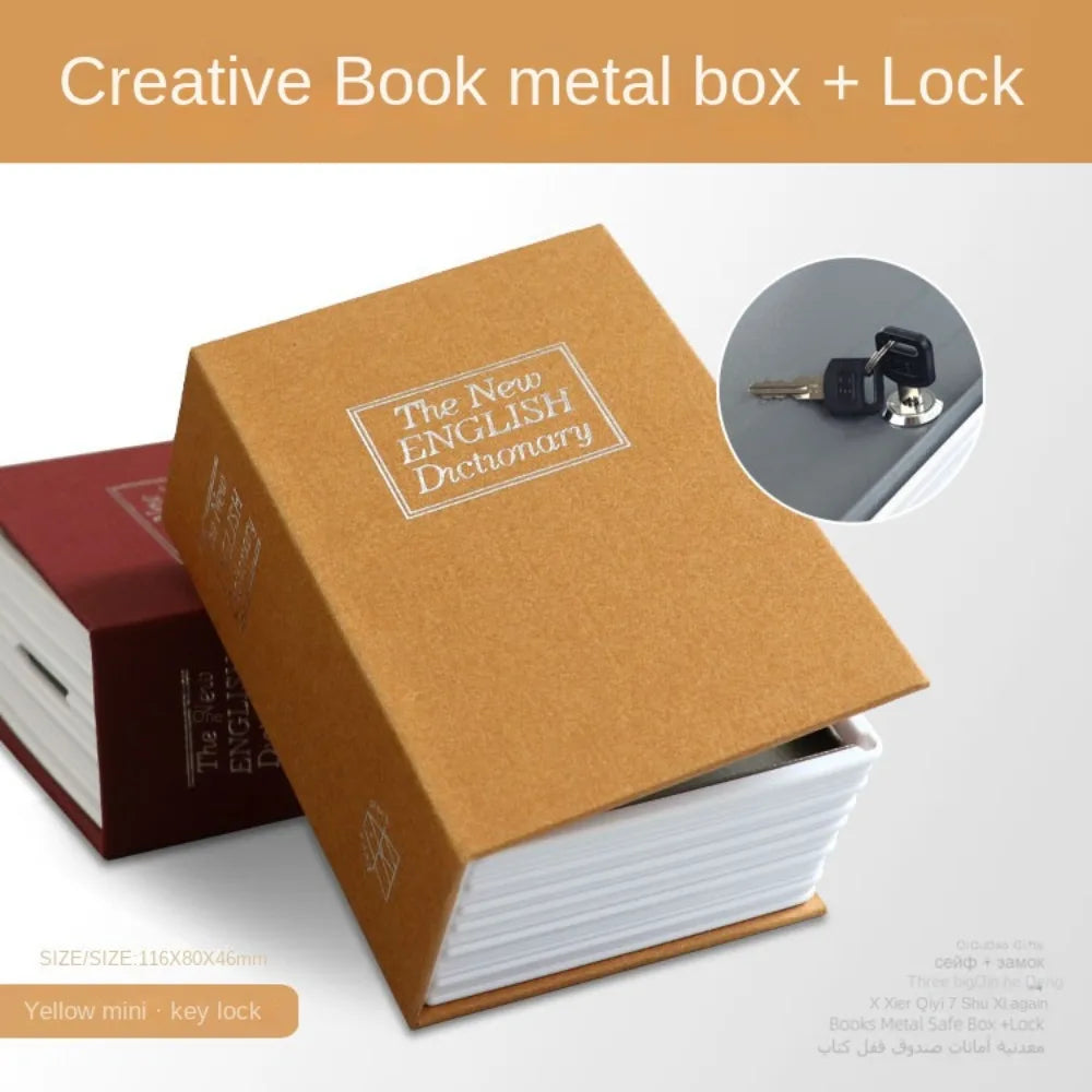 Bank Savings Bank Secret Stash Booksafe Key Box With Lock Dictionary Hollow Book Safe Diversion Metal Box Simulated Book Safe