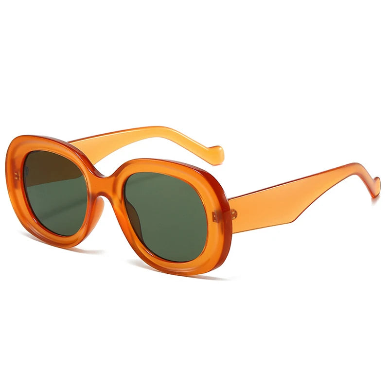 SHAUNA Fashion Oversized Oval Sunglasses Women Retro Trending Men Punk Sun Glasses