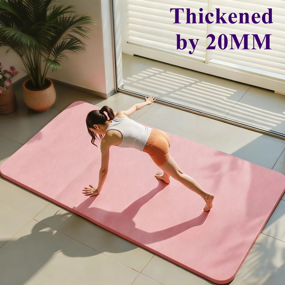 183×60cm 15-20MM Thick Yoga Mat Anti-skid Sports Fitness Mat Comfort Foam Yoga Matt for Exercise Yoga and Pilates Gymnastics Mat