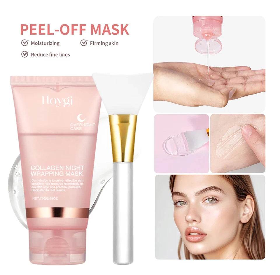 Collagen Night Wrapping Peel Off Mask Facial Moisturizing Brighten Hydrating Smooth Face Firming Skin Rejuvenation Care Mask