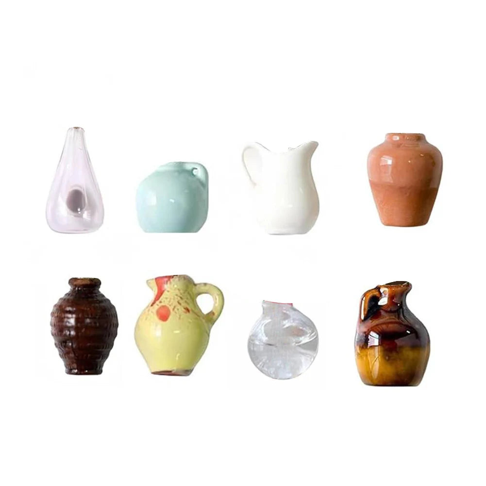 8 Mini Magnetic Vases-for Decorative Small Fridge Magnets Ideal for Kitchens,Offices and Lockers,Vase Decorations(Random Style)