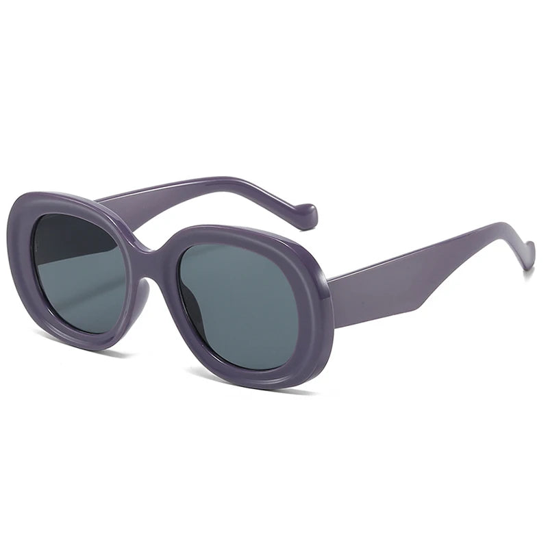 SHAUNA Fashion Oversized Oval Sunglasses Women Retro Trending Men Punk Sun Glasses
