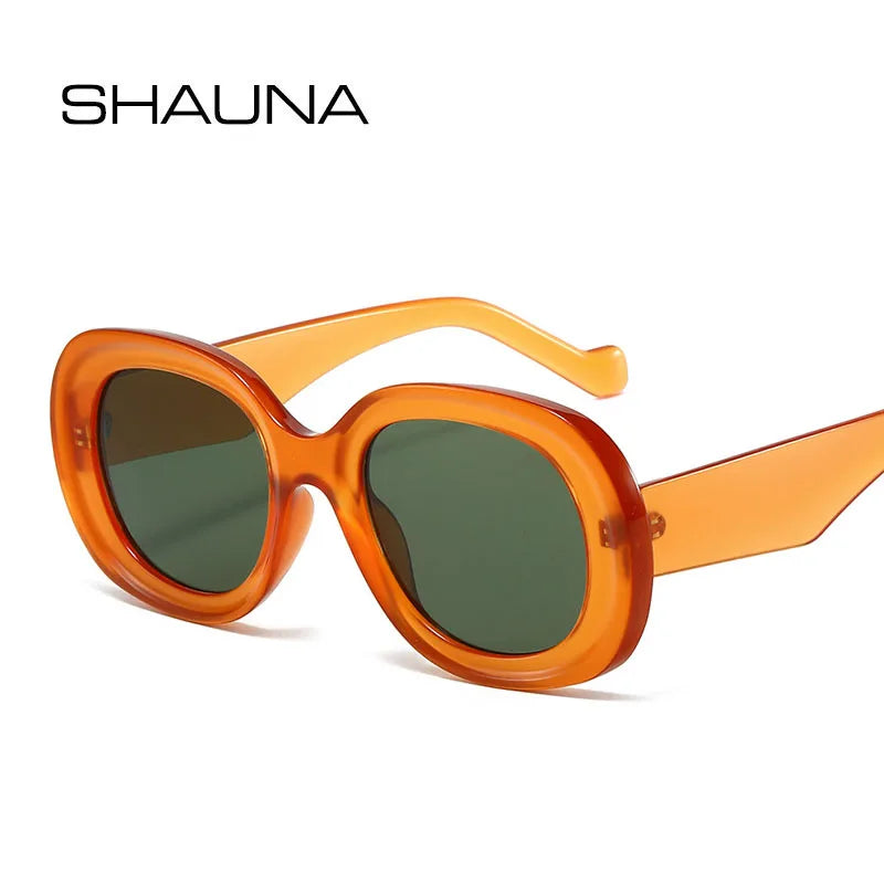 SHAUNA Fashion Oversized Oval Sunglasses Women Retro Trending Men Punk Sun Glasses