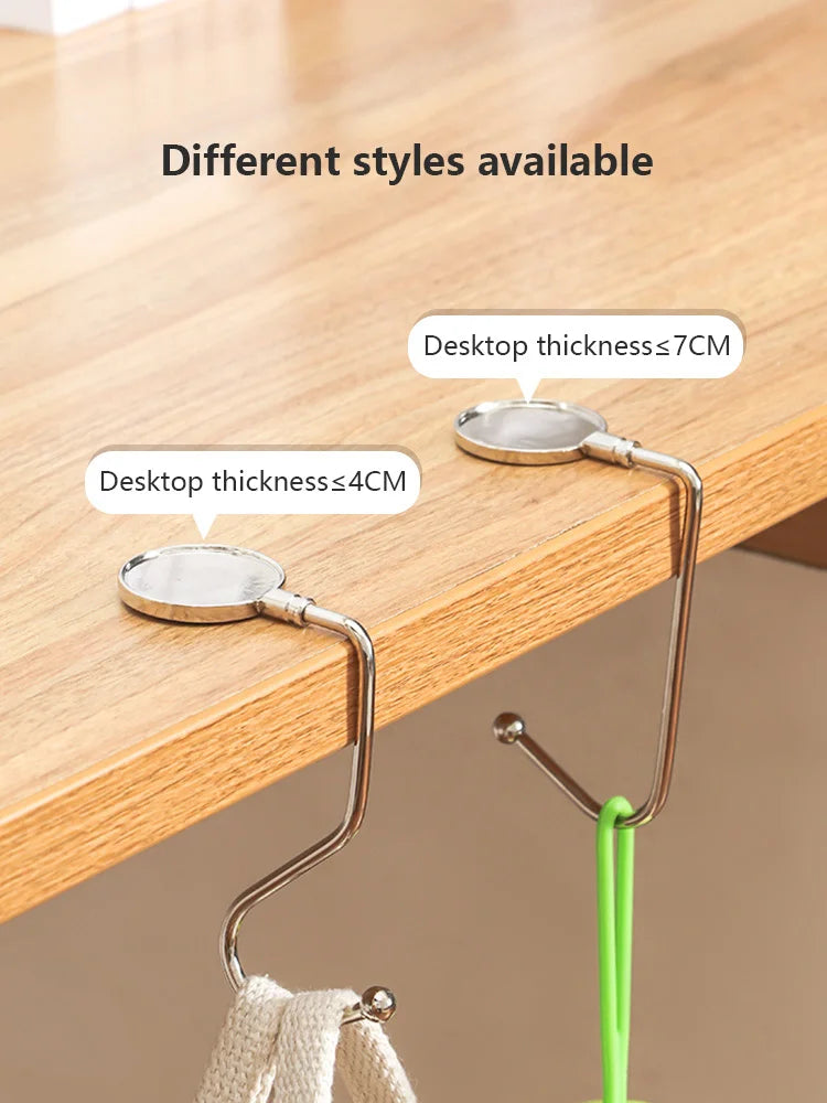 1PCS Portable Folding Bag Hook Hanger Purse Handbag Holders Foldable Table Hook Women Handbag Organizer Office Desk Side hook