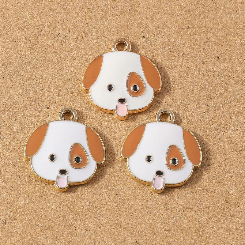 10pcs Cute Enamel Cartoon Animal Cat Charms Pendants for Necklace Earrings DIY Bracelet Handmade Jewelry Making Accessories