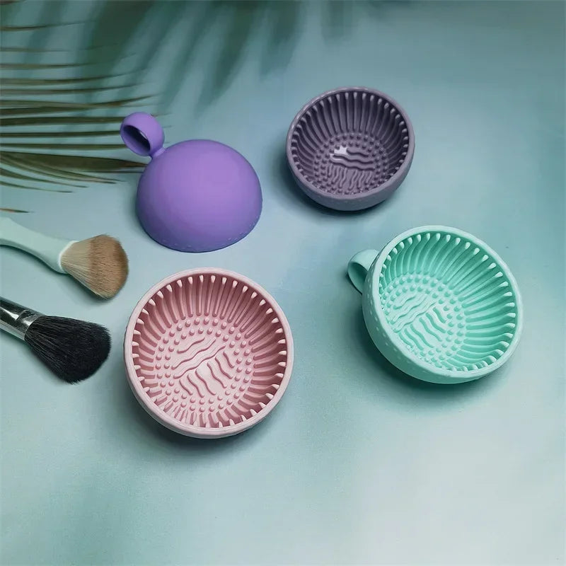 Makeup Brush Cleaner Folding Powder Puff Cleaning Bowl Eyeshadow Brushes Wash Clean Mat Beauty Tools Soft Silicone Scrubber Box
