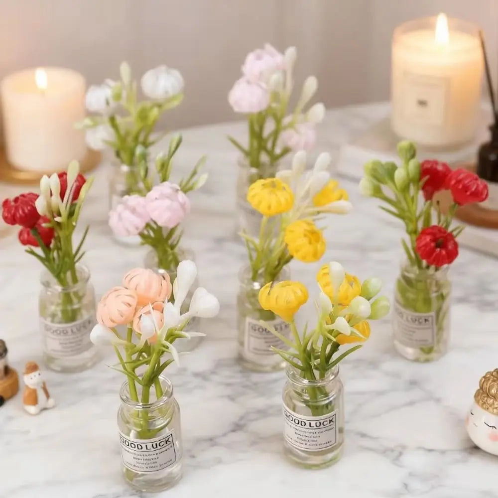 8Pcs Creative Mini Vase Magnets Handmade 3D Vase Refrigerator Magnets Decorative Luminous Small Vase Magnets Office Decoration